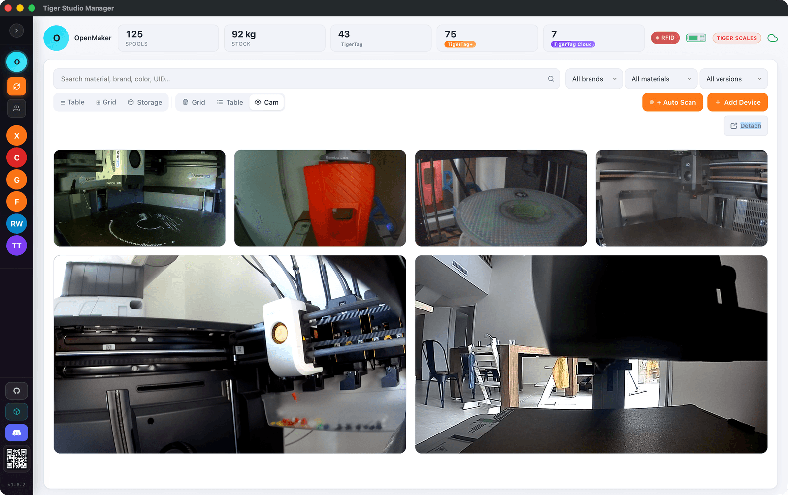 Live printer camera and controls